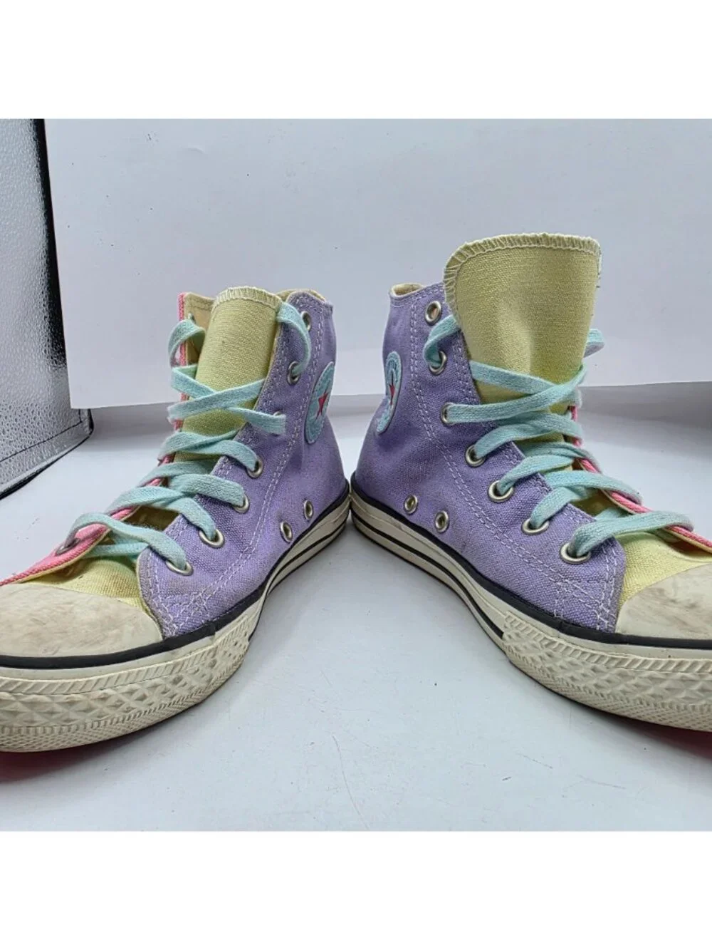 Converse All Star Kids High Tops 3 Pink Yellow Purple Shoes Classic Design